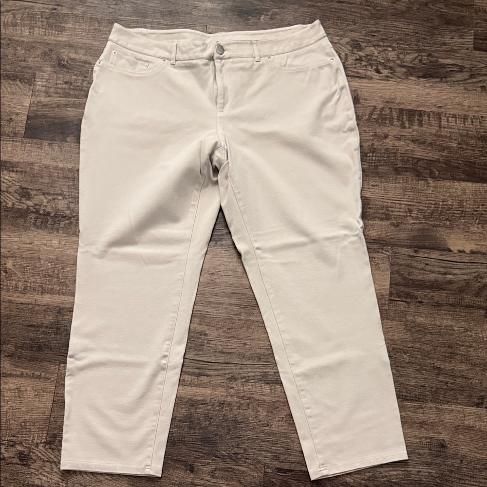 INC International Concepts Women's Light Beige Straight Leg Jeans